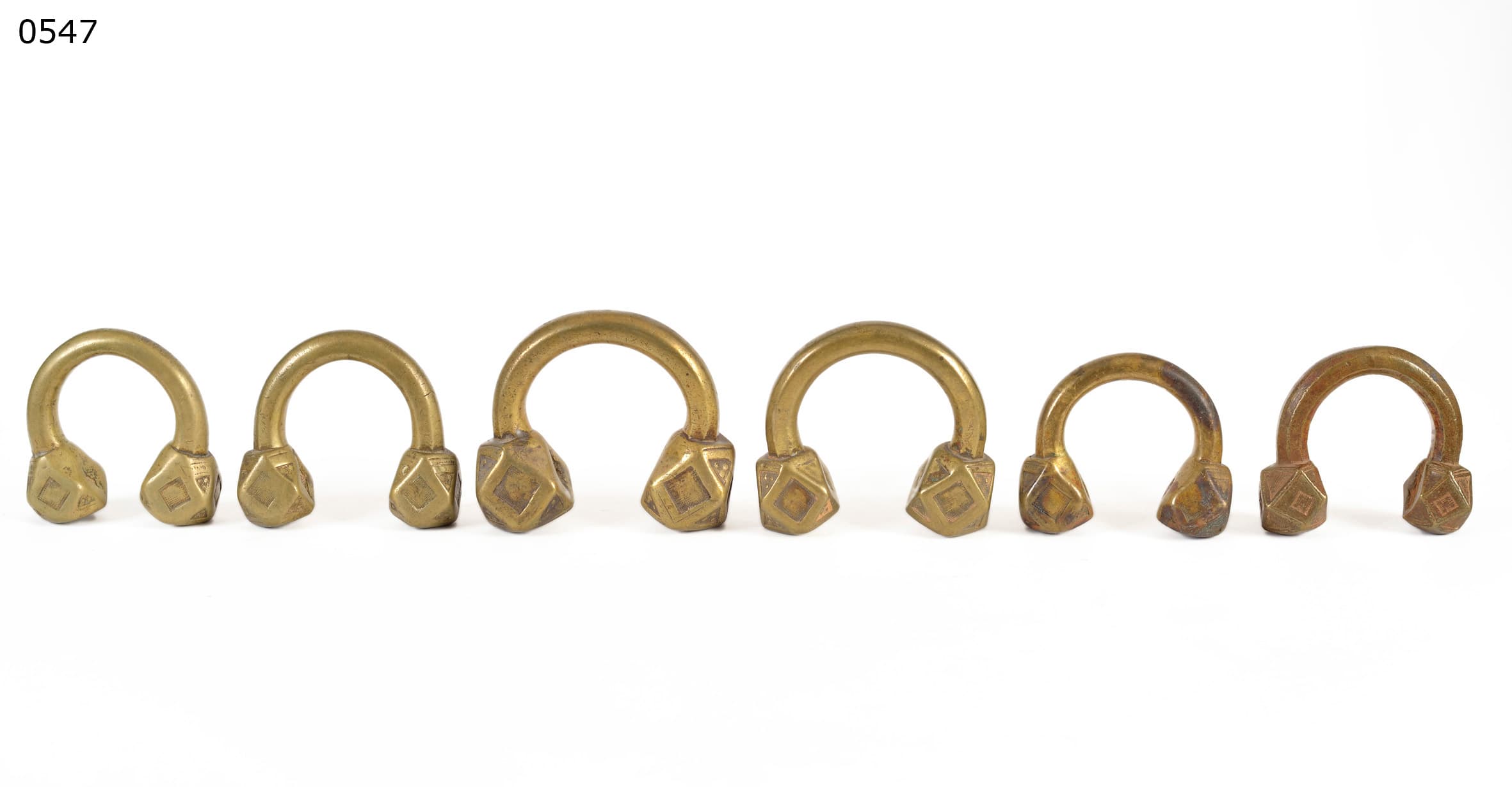 Dyula — six ceremonial anklets or bracelets