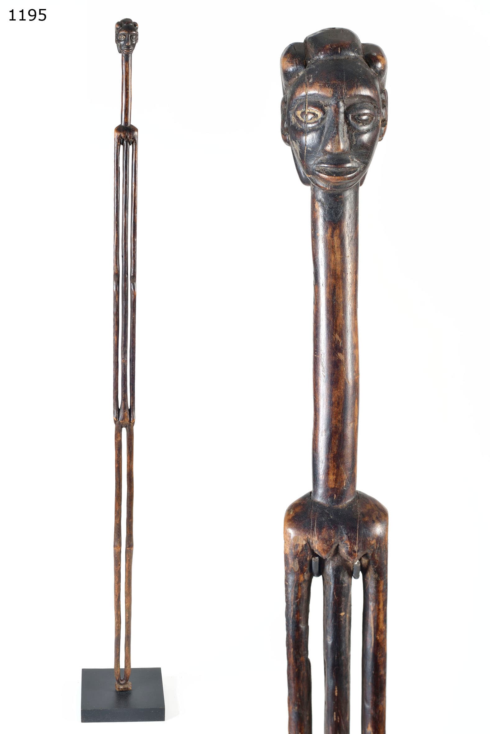 Nyamwesi — Seltene weibliche Prestige-Stabfigur (und Kulthaus-Statue)